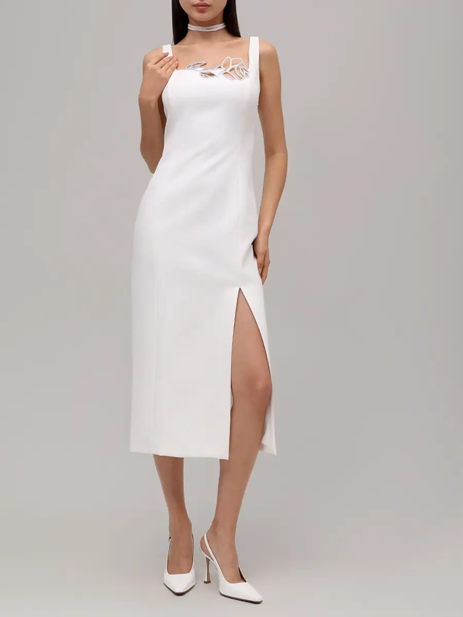 

Платье однотонное, Белый, 2A718AN0102