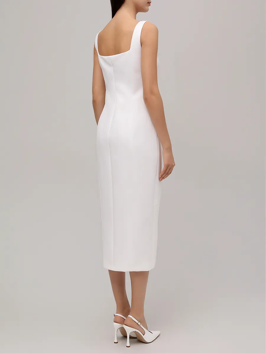 Платье однотонное BLUMARINE 2A718AN0102 Белый  Фото 3