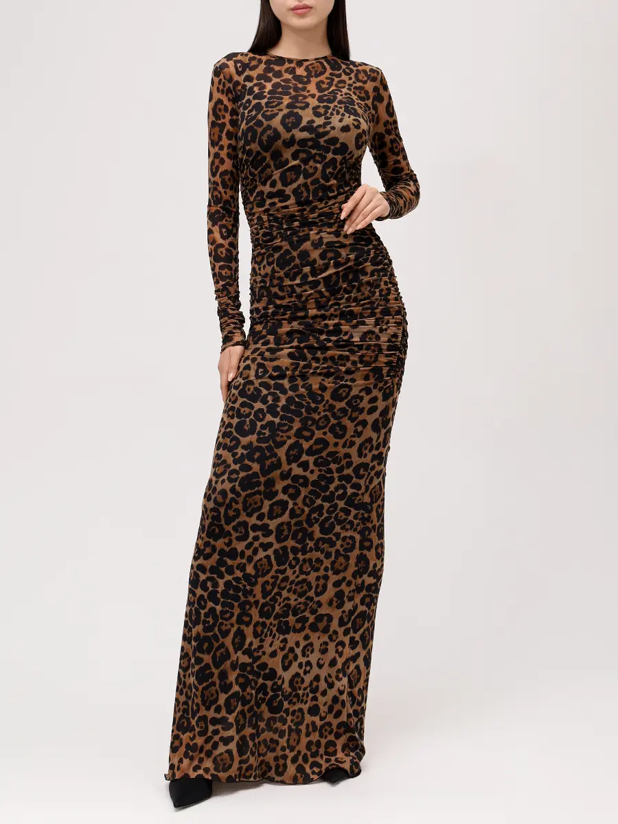 Платье с принтом BLUMARINE 2A726AM5539 Анималистичный принт  Фото 2