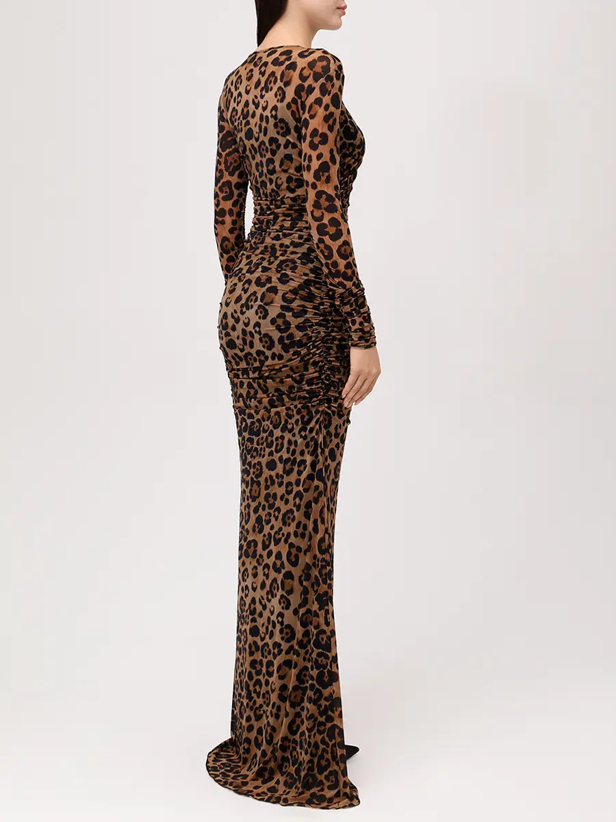 Платье с принтом BLUMARINE 2A726AM5539 Анималистичный принт  Фото 3