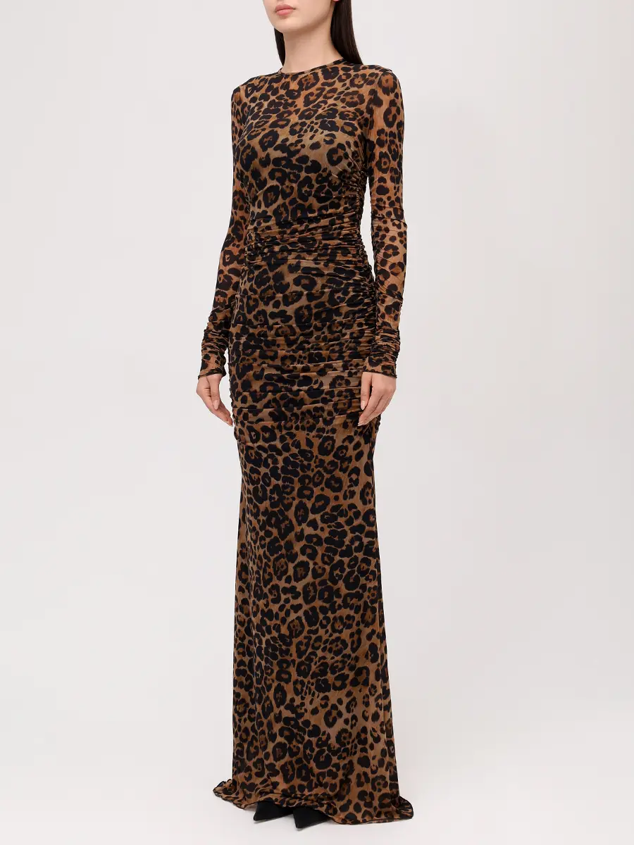 Платье с принтом BLUMARINE 2A726AM5539 Анималистичный принт  Фото 4