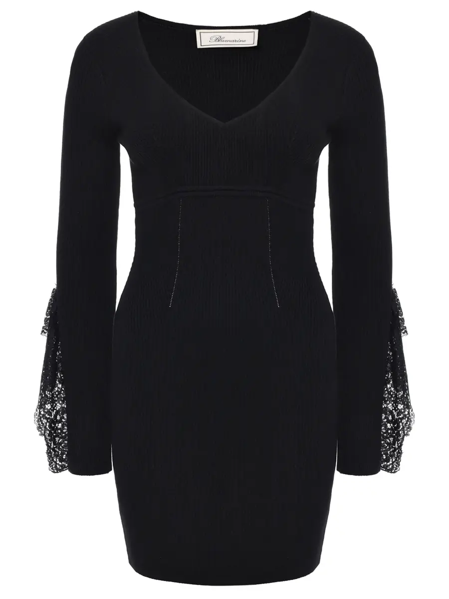 Платье из вискозы BLUMARINE 2A727AN0990 Черный 