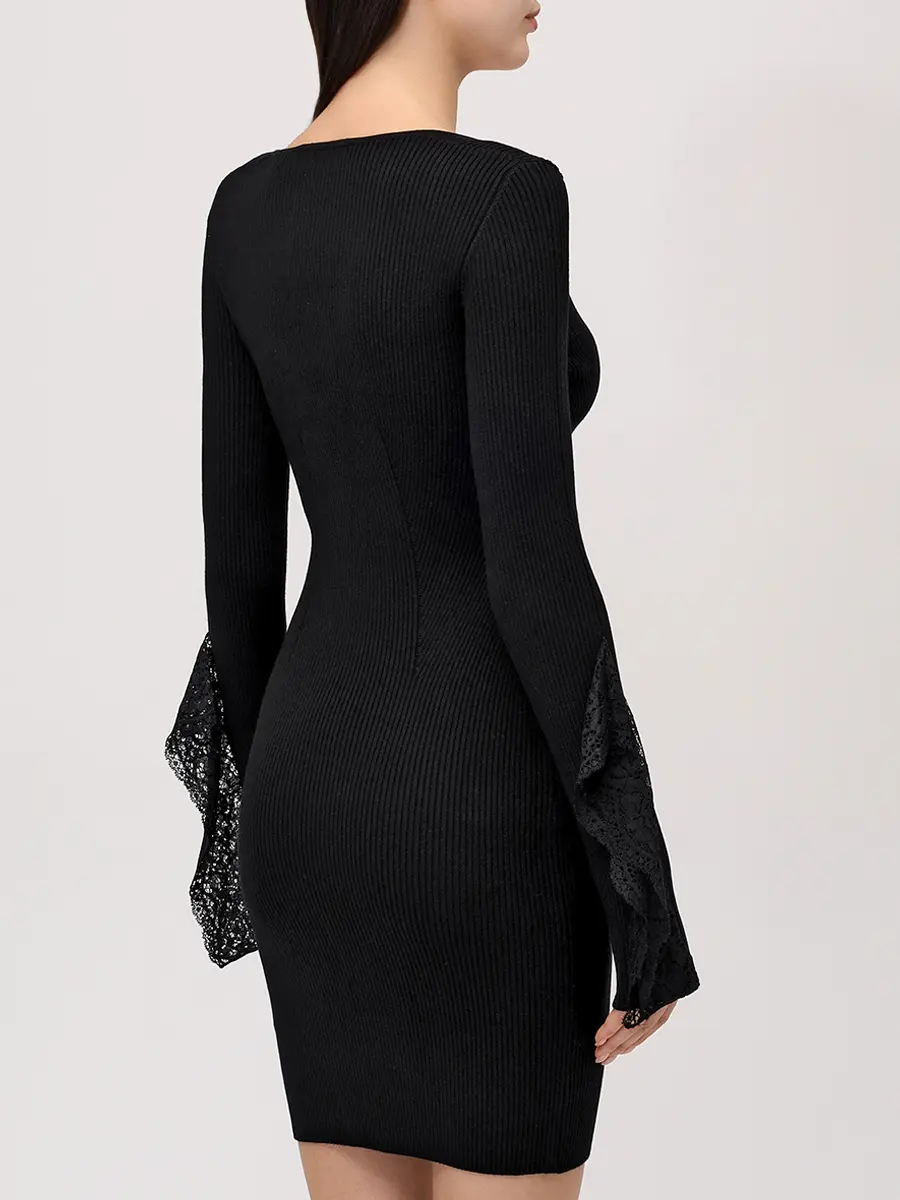 Платье из вискозы BLUMARINE 2A727AN0990 Черный  Фото 3