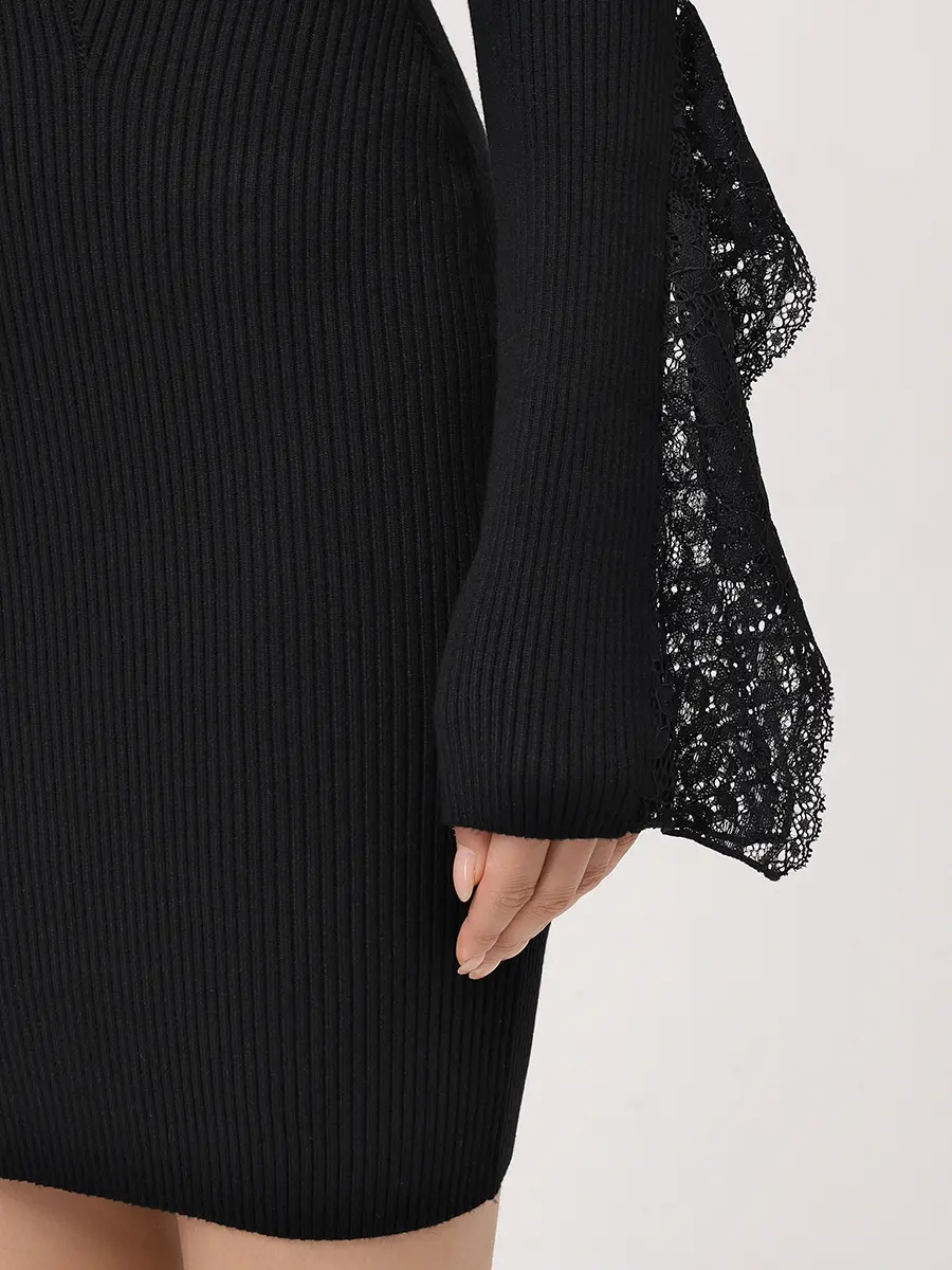 Платье из вискозы BLUMARINE 2A727AN0990 Черный  Фото 5