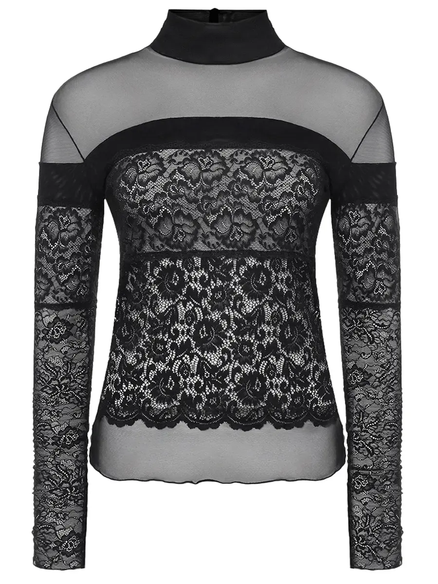 Топ кружевной BLUMARINE 2C409AN0990 Черный 