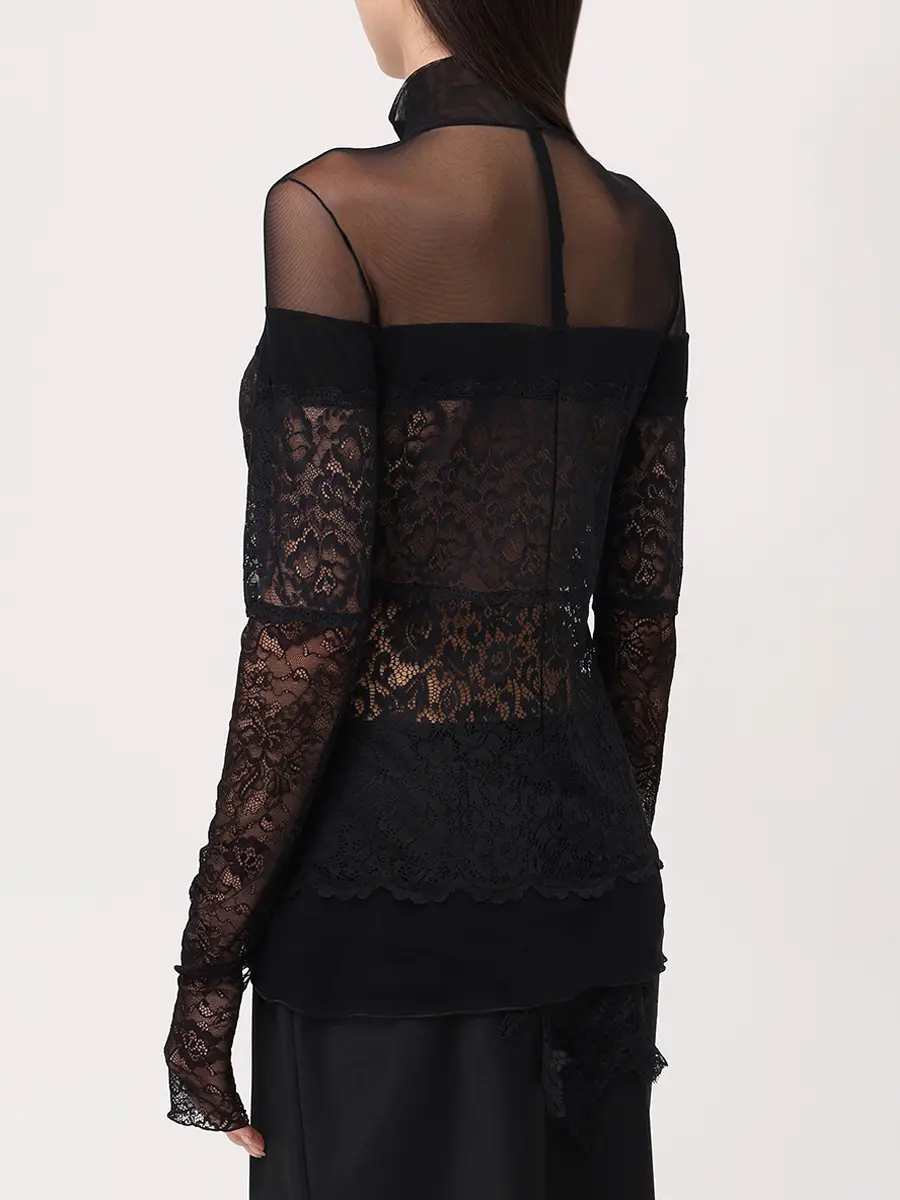 Топ кружевной BLUMARINE 2C409AN0990 Черный  Фото 3