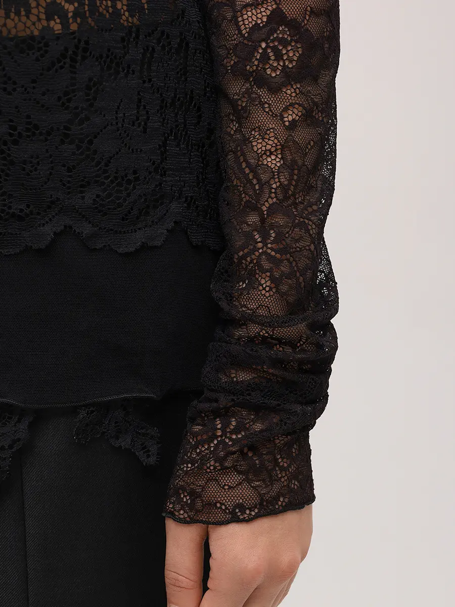 Топ кружевной BLUMARINE 2C409AN0990 Черный  Фото 5