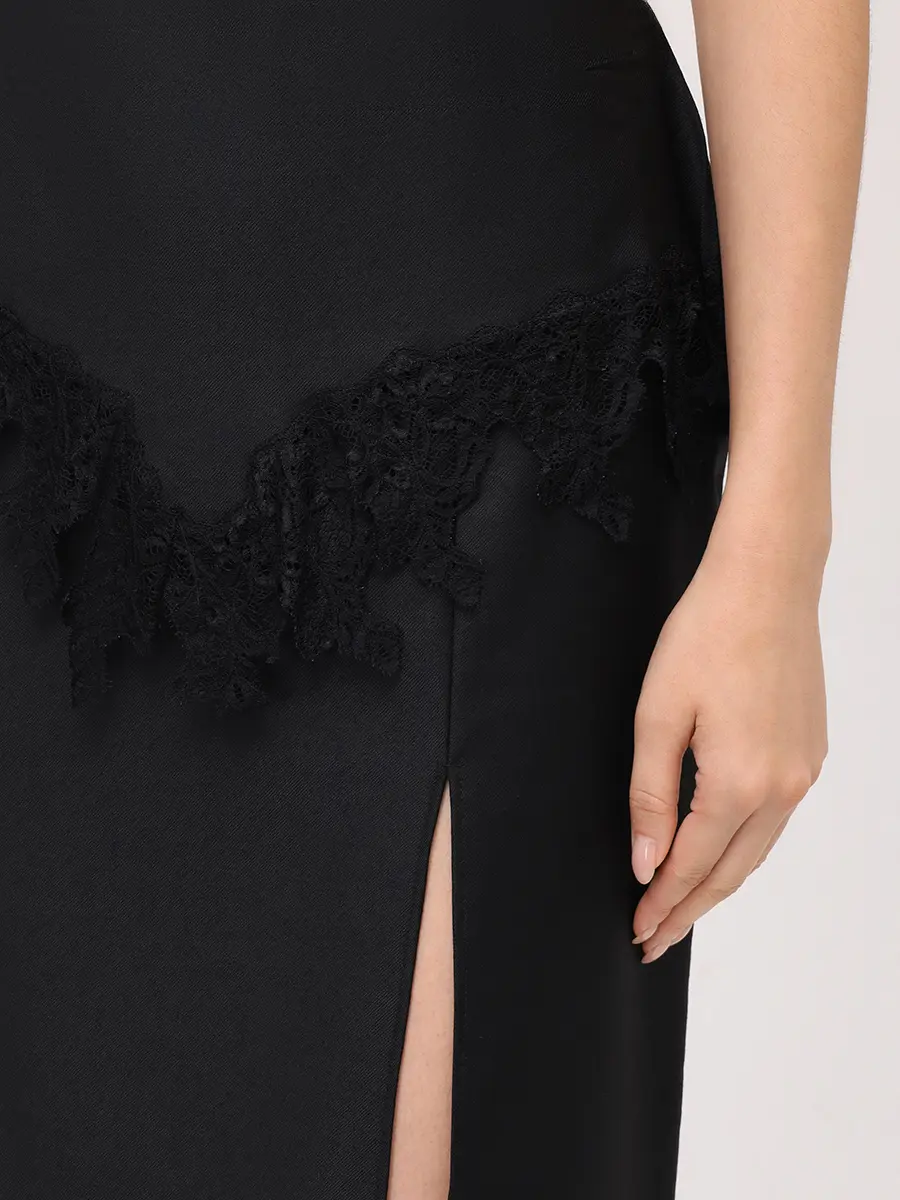 Юбка с кружевом BLUMARINE 2G268AN0990 Черный  Фото 5