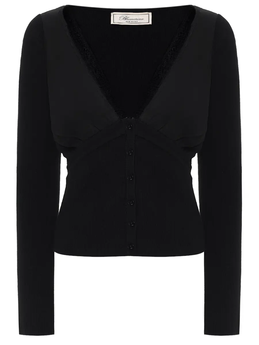 Кардиган комбинированный BLUMARINE 2M587AN0990 Черный 