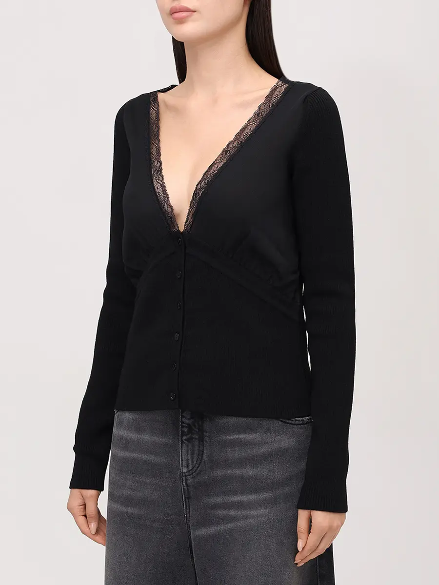 Кардиган комбинированный BLUMARINE 2M587AN0990 Черный  Фото 4