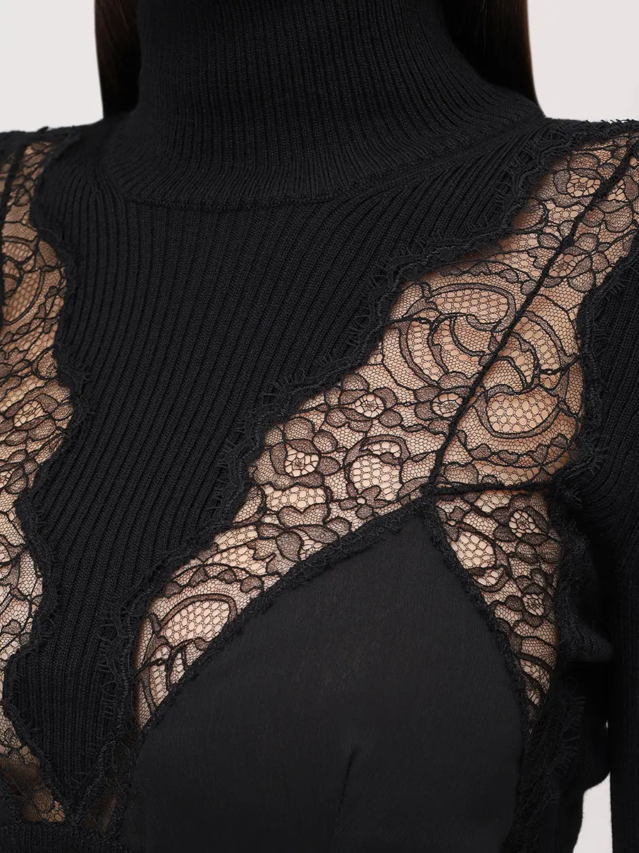 Водолазка шерстяная BLUMARINE 2M620AN0990 Черный  Фото 5