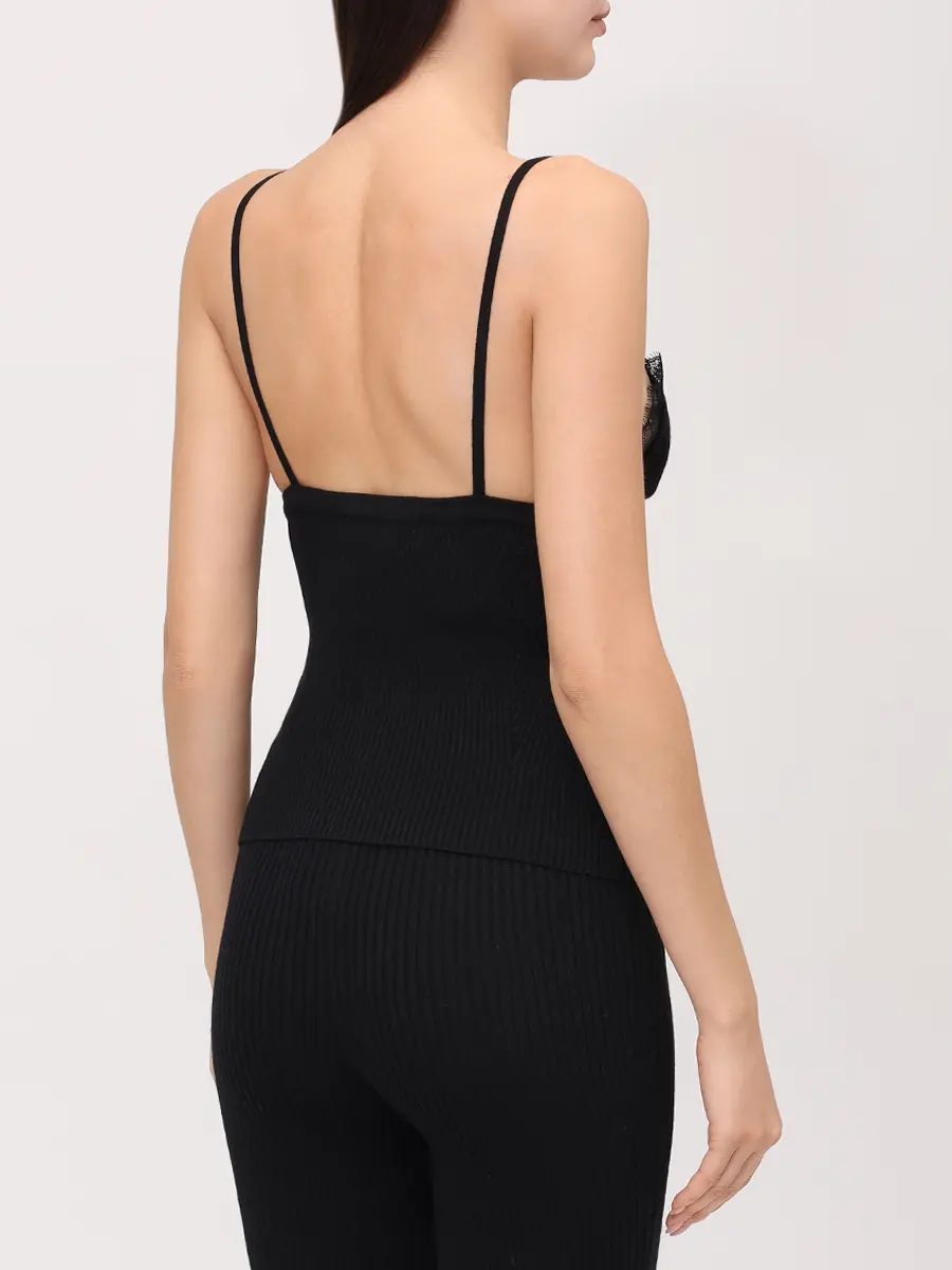 Топ из вискозы BLUMARINE 2M624AN0990 Черный  Фото 3