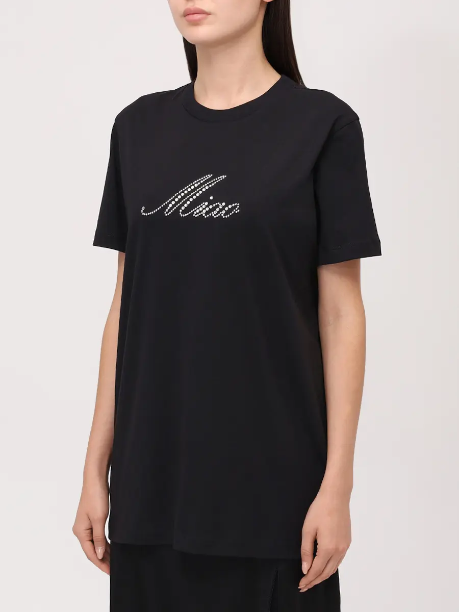 Футболка хлопковая BLUMARINE 2T110AN0990 Черный  Фото 4