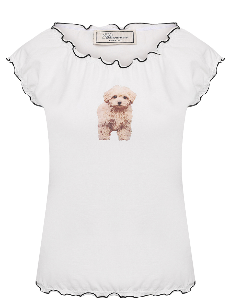 Футболка хлопковая BLUMARINE 2T117AC1039 Белый 
