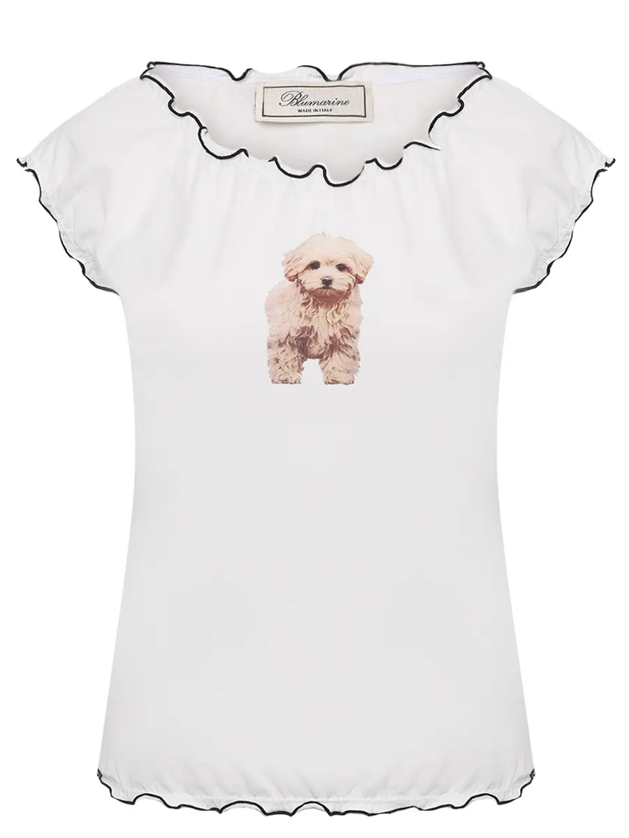 Футболка хлопковая BLUMARINE 2T117AC1039 Белый 