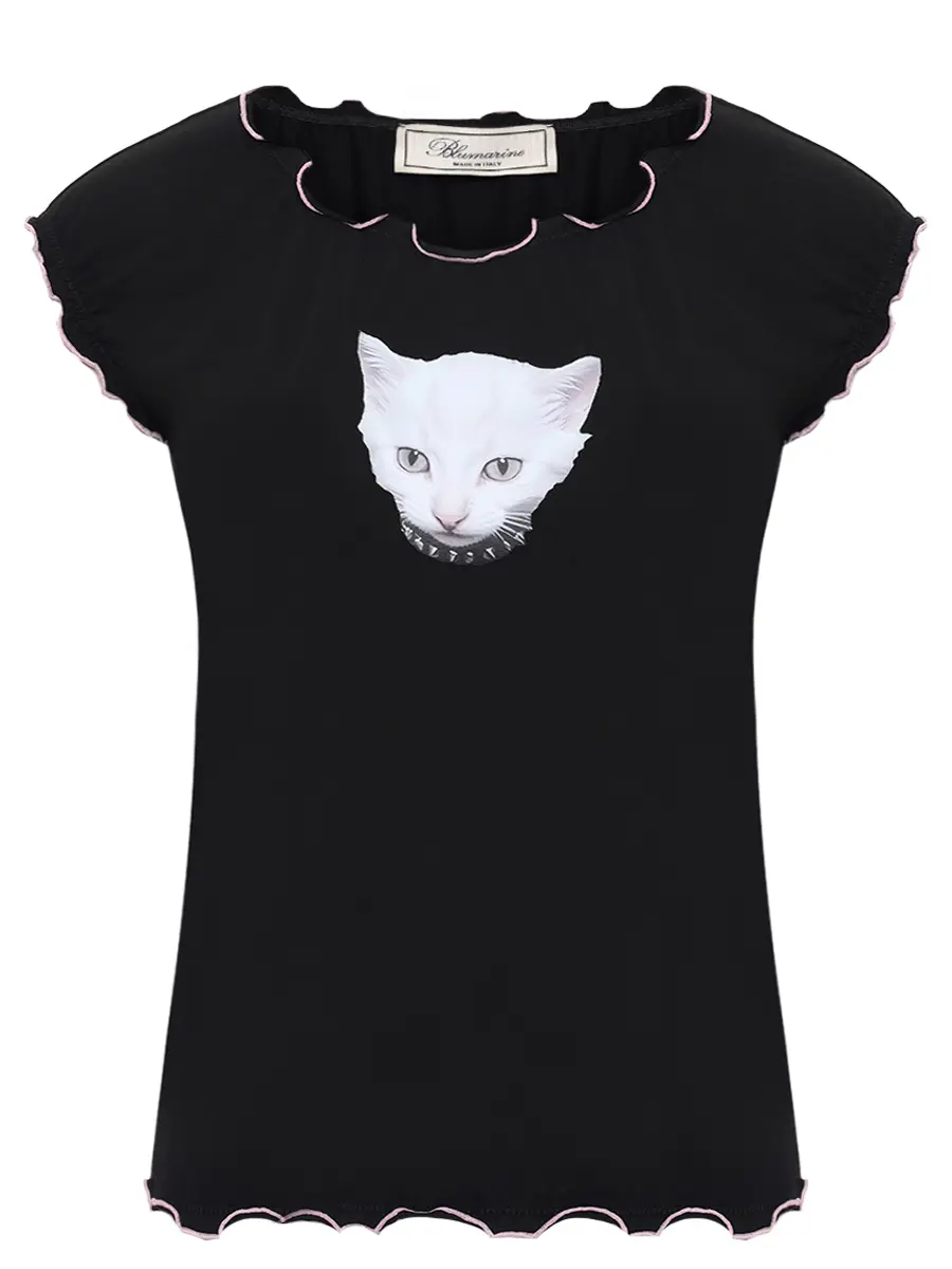 Футболка хлопковая BLUMARINE 2T117AC9913 Черный 