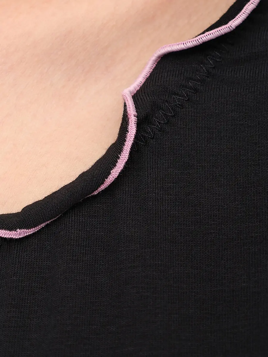 Футболка хлопковая BLUMARINE 2T117AC9913 Черный  Фото 6