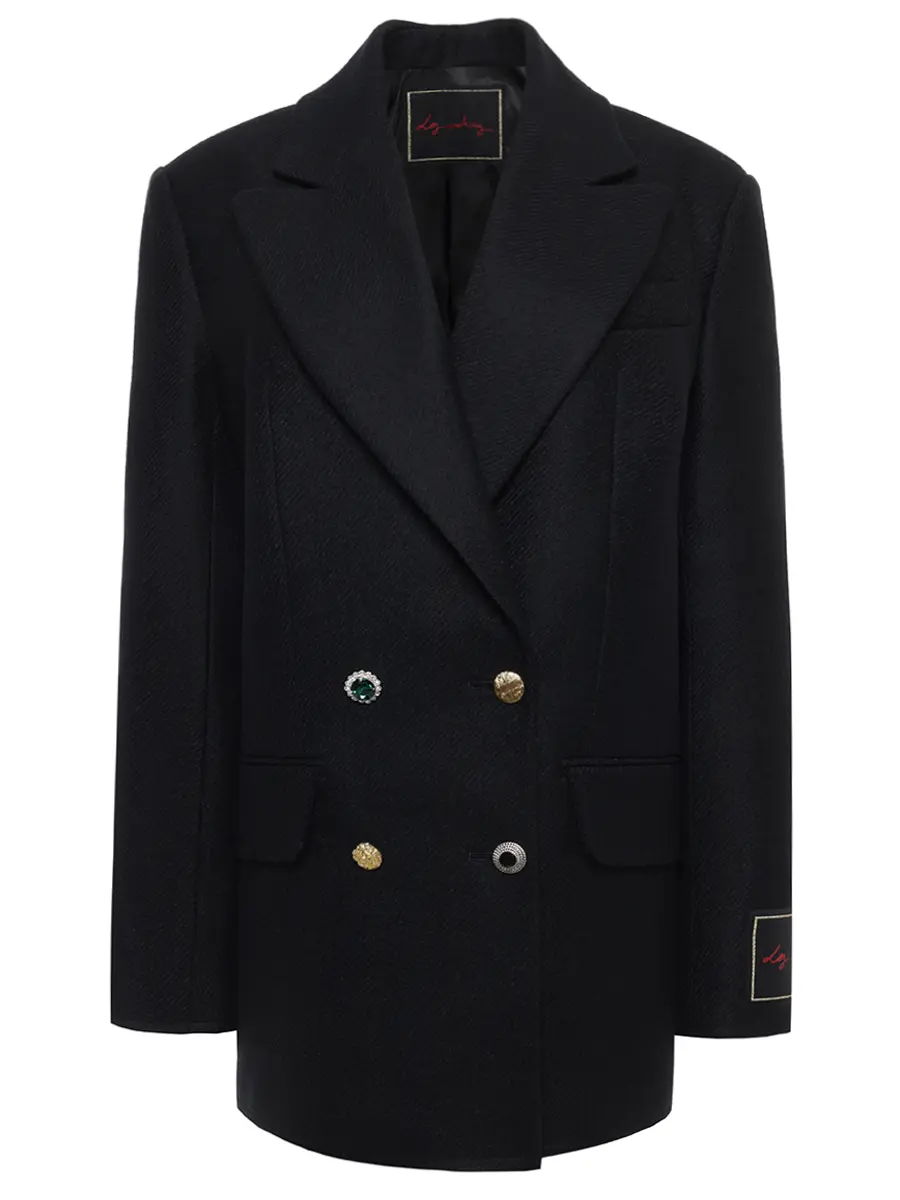 

Полупальто шерстяное, Черный, LA445