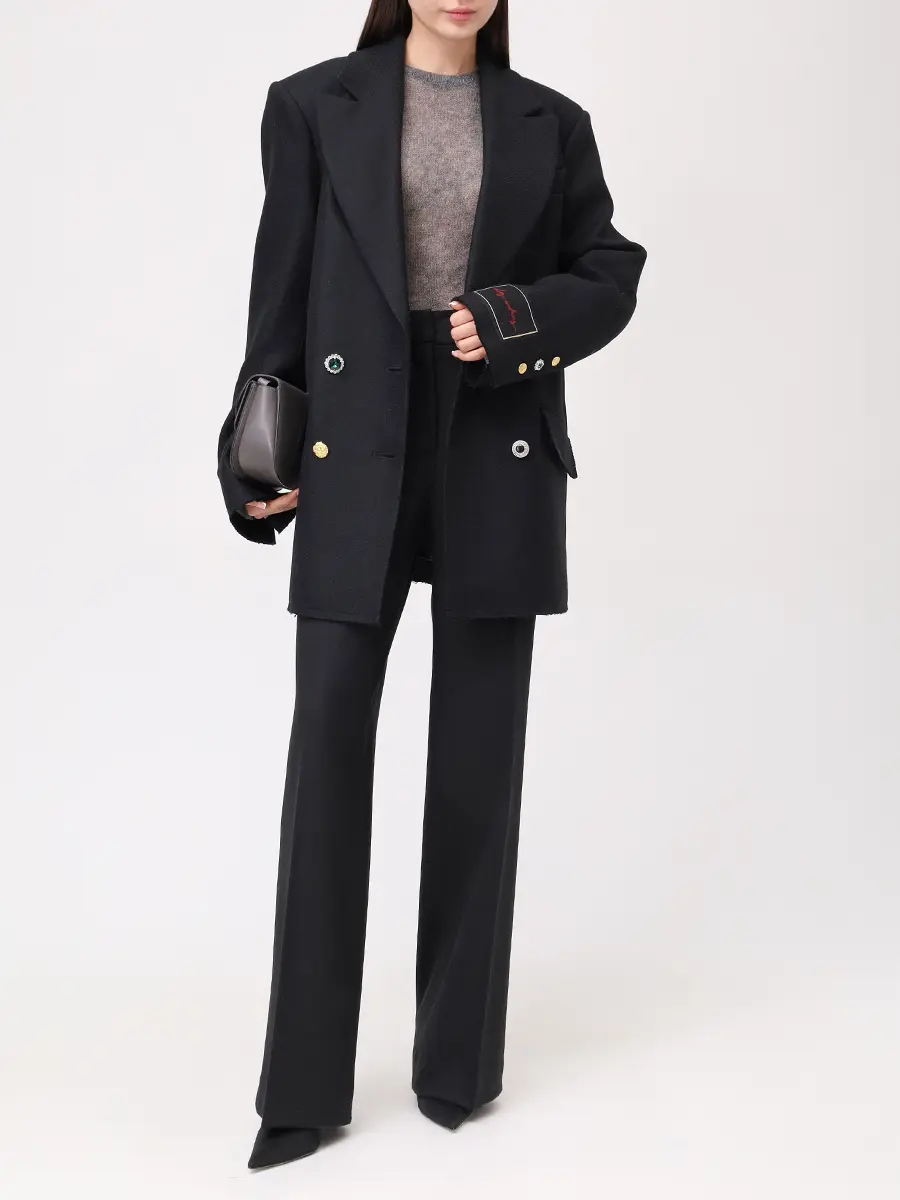 Полупальто шерстяное LES ARCHIVES LA445 Черный  Фото 2