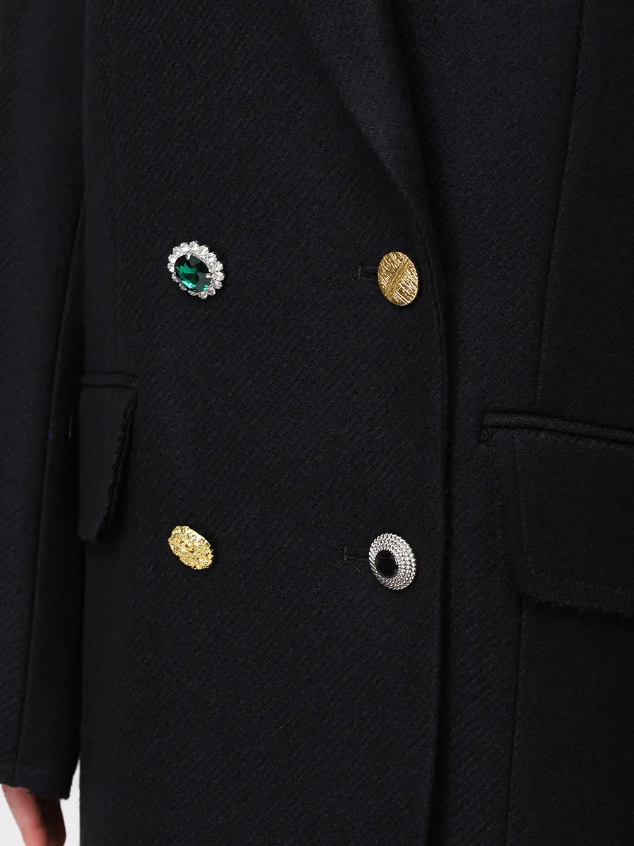 Полупальто шерстяное LES ARCHIVES LA445 Черный  Фото 5