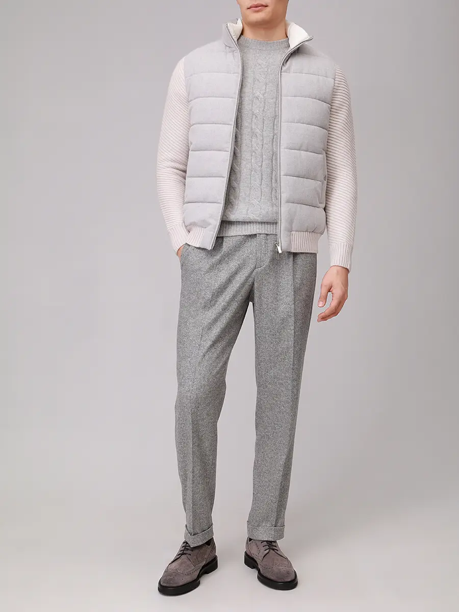 Джемпер кашемировый PAUL TAYLOR PT7MA F042 501 Серый  Фото 2