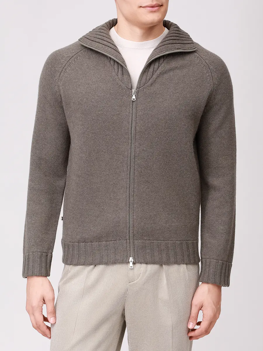 Кардиган шерстяной PAUL TAYLOR PT7MA F022 700 Хаки  Фото 4