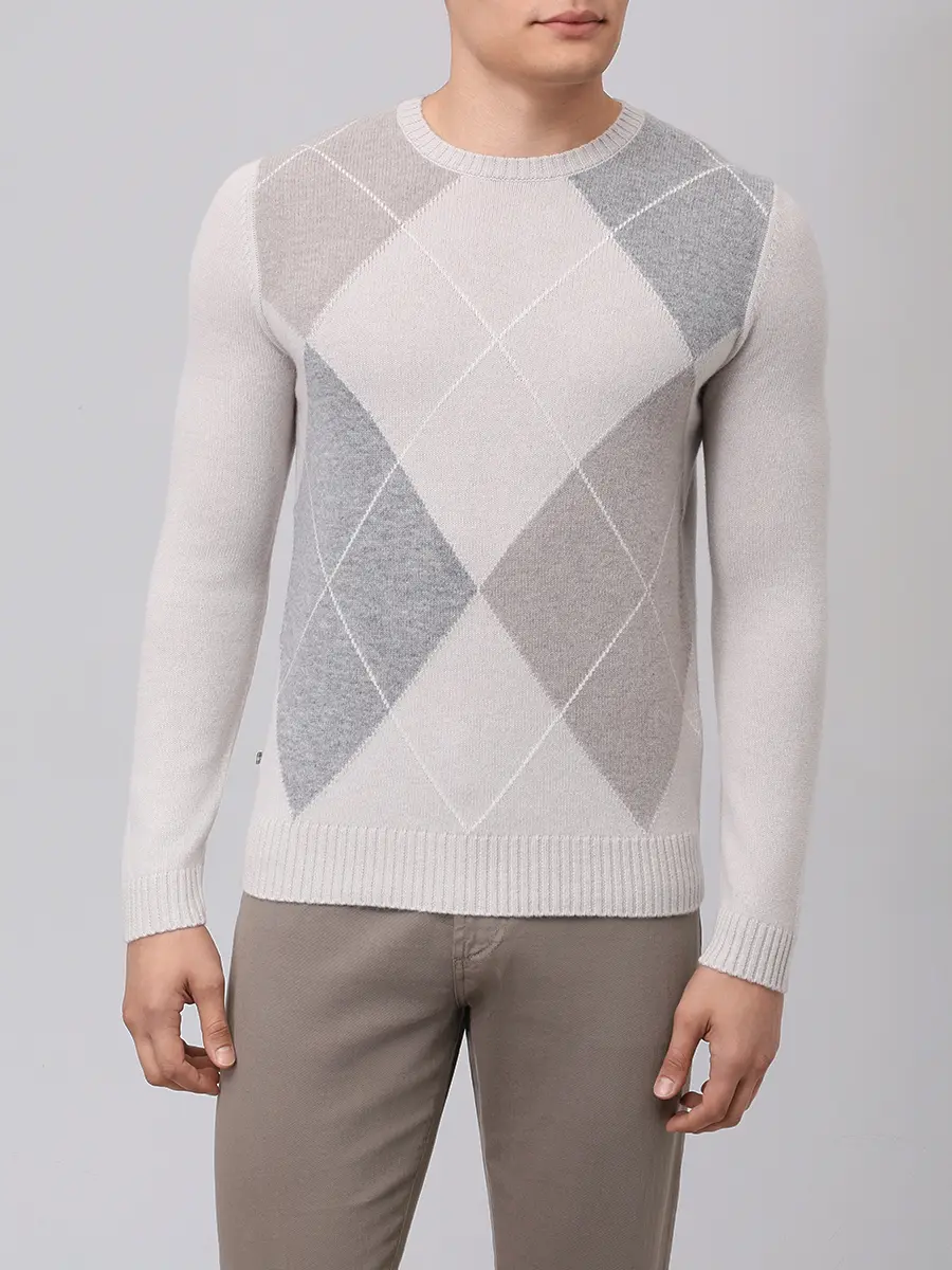 Джемпер шерстяной PAUL TAYLOR PT7MA F005 002 Клетка  Фото 4