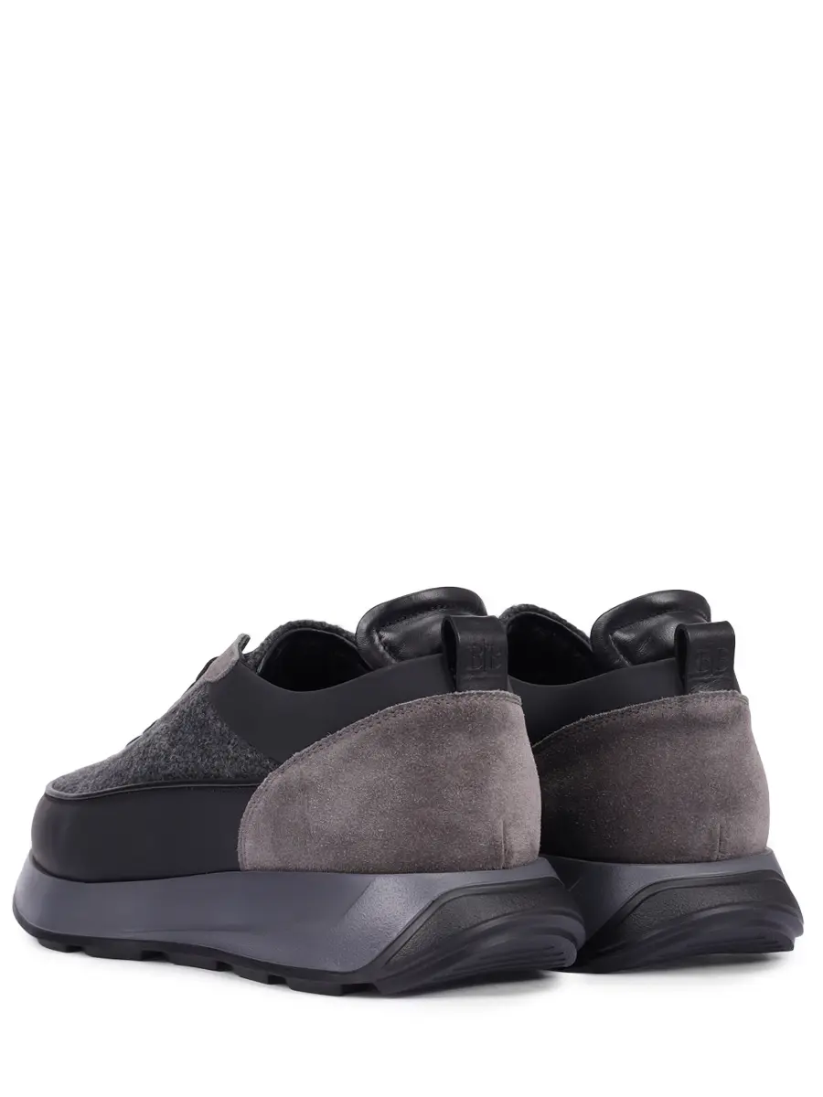 Кроссовки комбинированные на меху BLU BARRETT WAB-13807.1 Черный  Фото 4