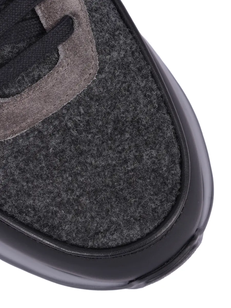 Кроссовки комбинированные на меху BLU BARRETT WAB-13807.1 Черный  Фото 5