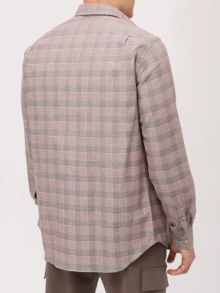 Рубашка Regular Fit хлопковая PAUL & SHARK 15313034CF/C72 Клетка  Фото 3