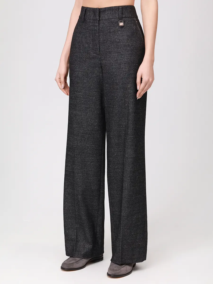 Брюки шерстяные LORENA ANTONIAZZI I2546PA01H_5026 997 Темно- Серый  Фото 4