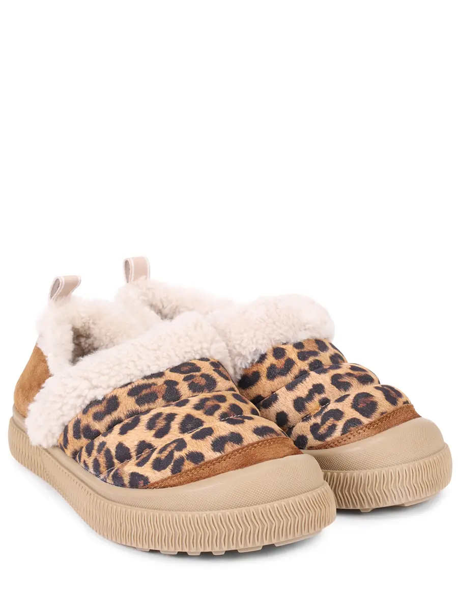 Слипоны из замши и меха VOILE BLANCHE 001 2019658 03 3D28 Анималистичный принт  Фото 2