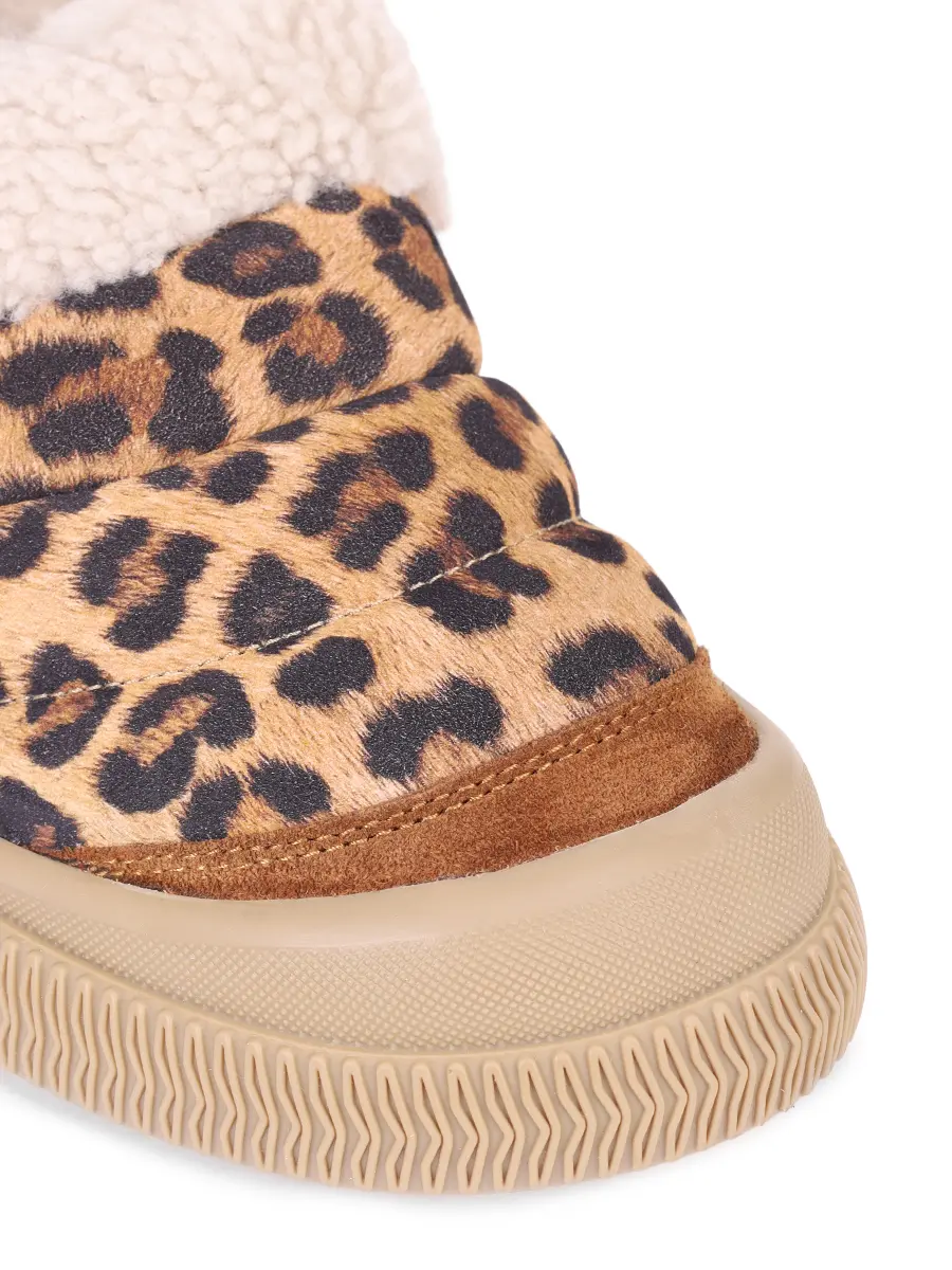 Слипоны из замши и меха VOILE BLANCHE 001 2019658 03 3D28 Анималистичный принт  Фото 5