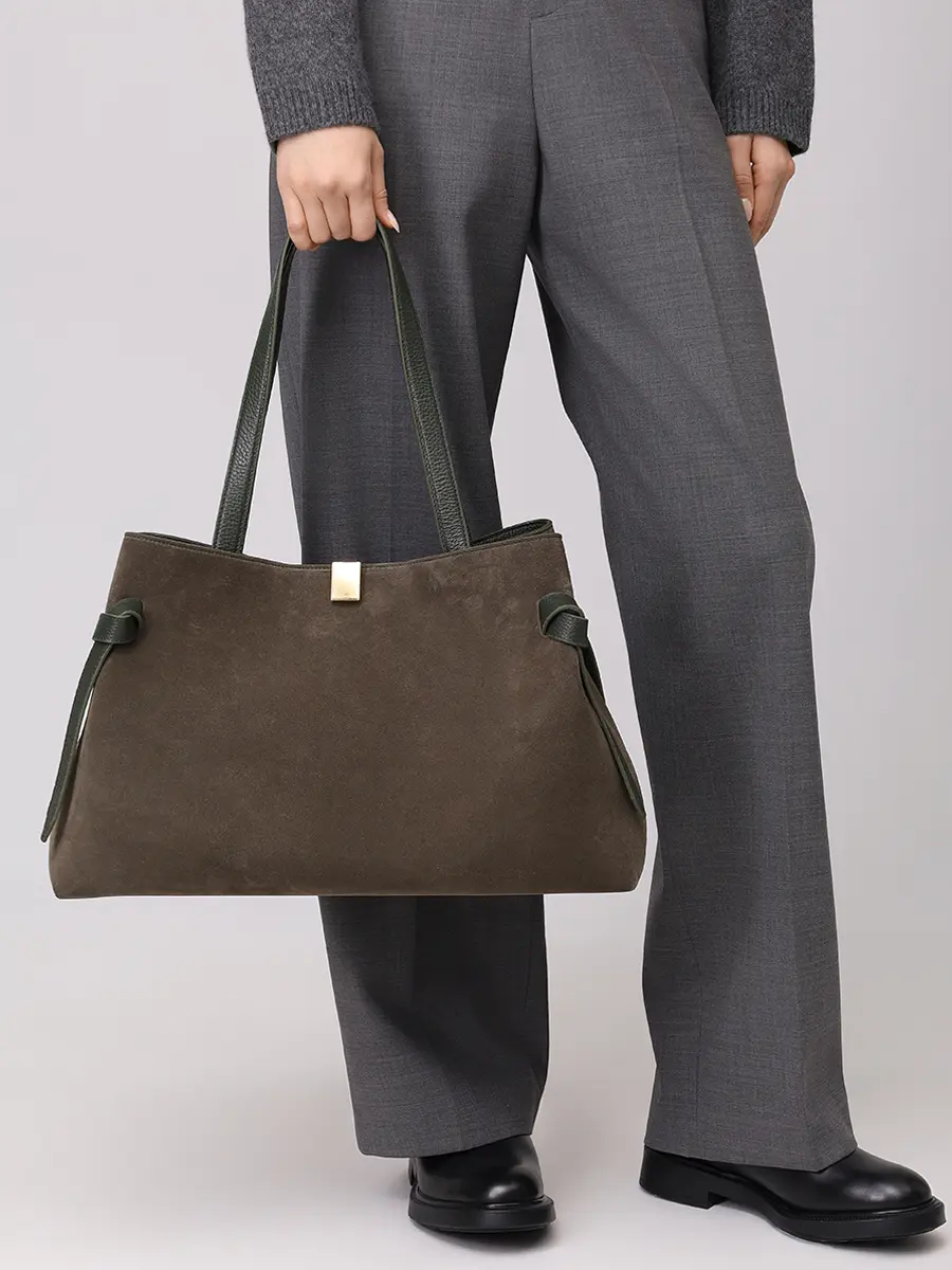 Сумка замшевая Gyoza Tote YUZEFI YUZPF25-HB-GZT-S023 Зеленый  Фото 2