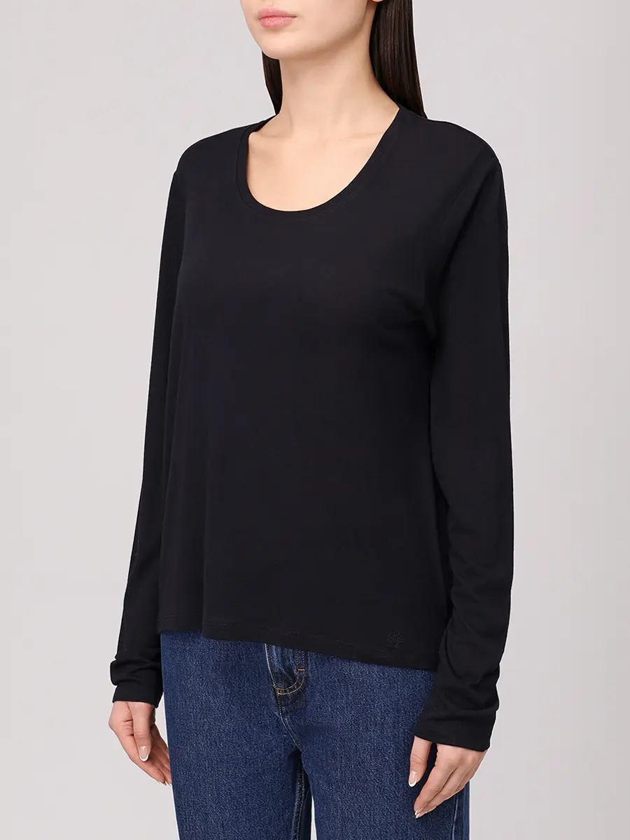 Лонгслив из вискозы и шерсти Ava LOULOU DE SAISON AVA LDS Черный  Фото 4