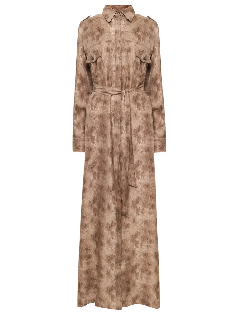 

Платье шелковое, Бежевый, D47321K0534G02002