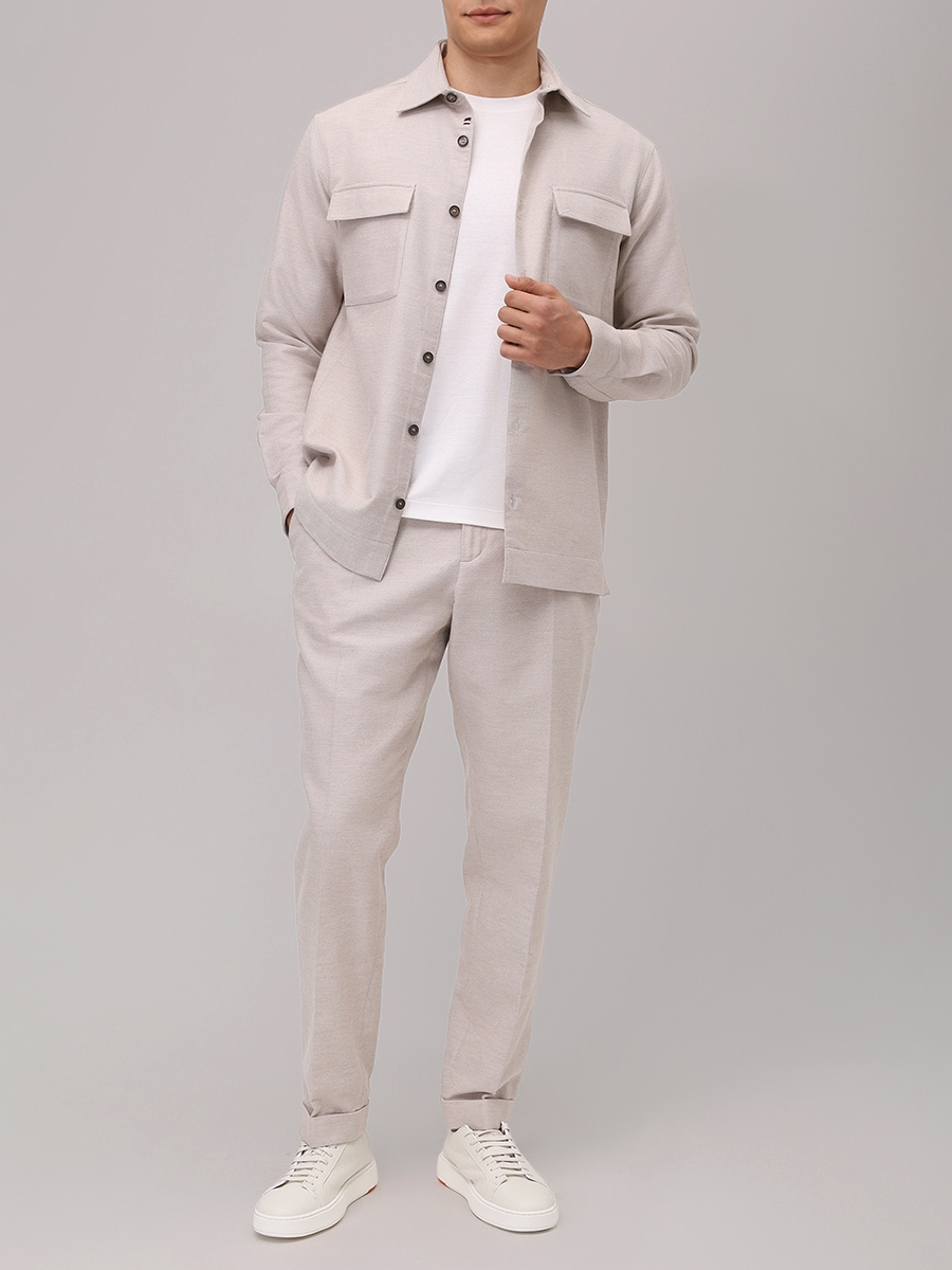 

Рубашка хлопковая, Бежевый, 15313346/629