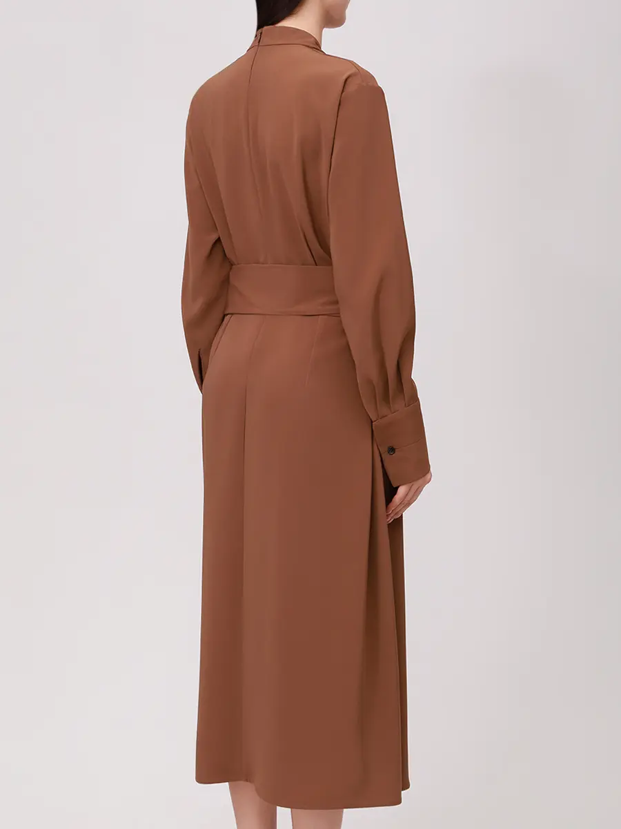 Платье однотонное KITON D60303K04S4609000 Коричневый  Фото 3