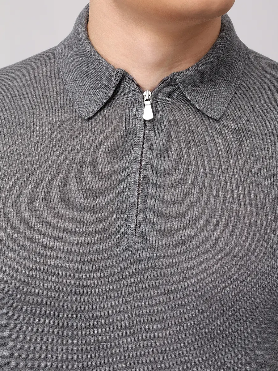 Поло из шерсти и шелка BARBA NAPOLI BU 7000/25245/1319057537/0071 Серый  Фото 5