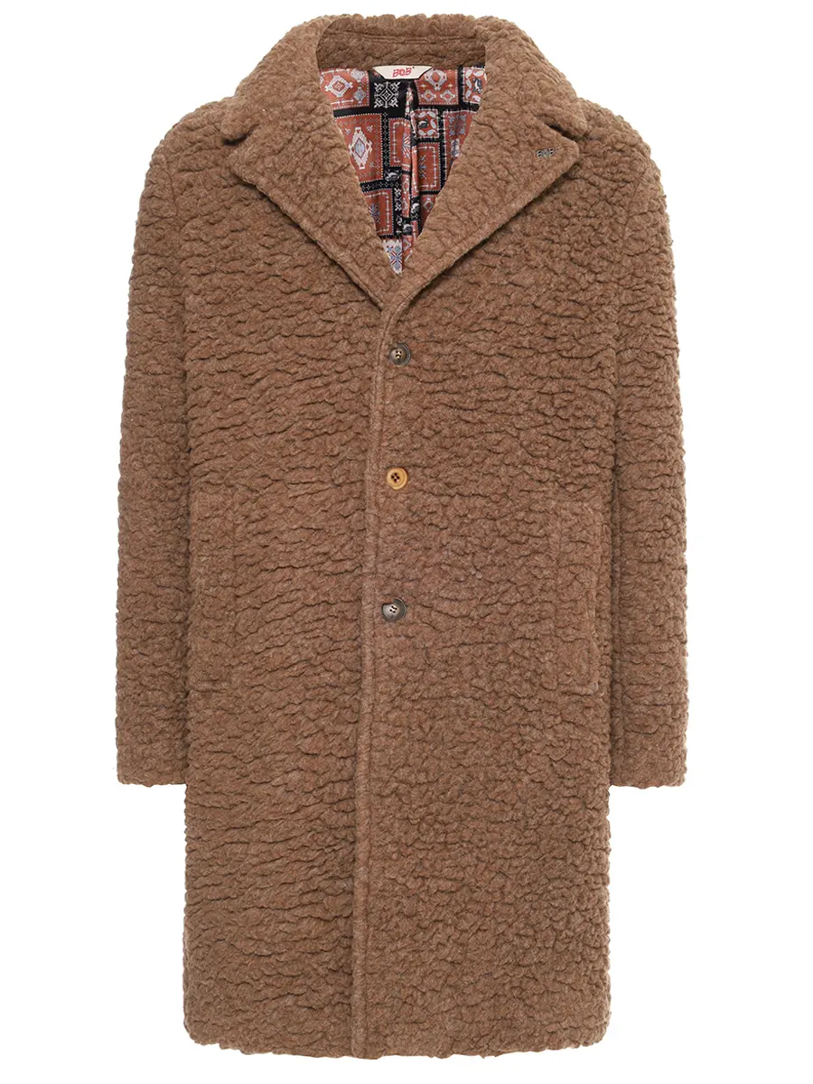 

Пальто однотонное, Коричневый, A26CARL161 T161