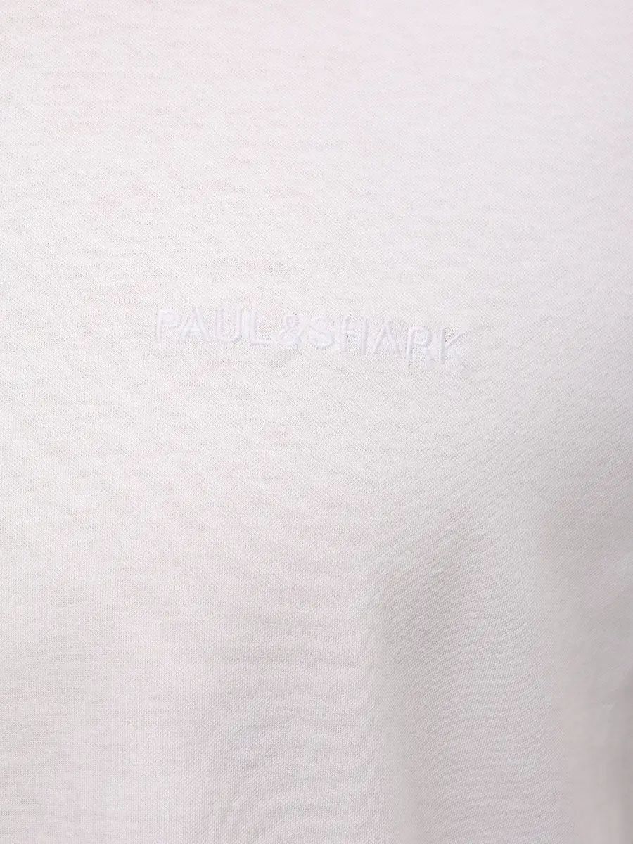 Футболка из хлопка и лиоцелла PAUL & SHARK 15311631/965 Белый  Фото 6