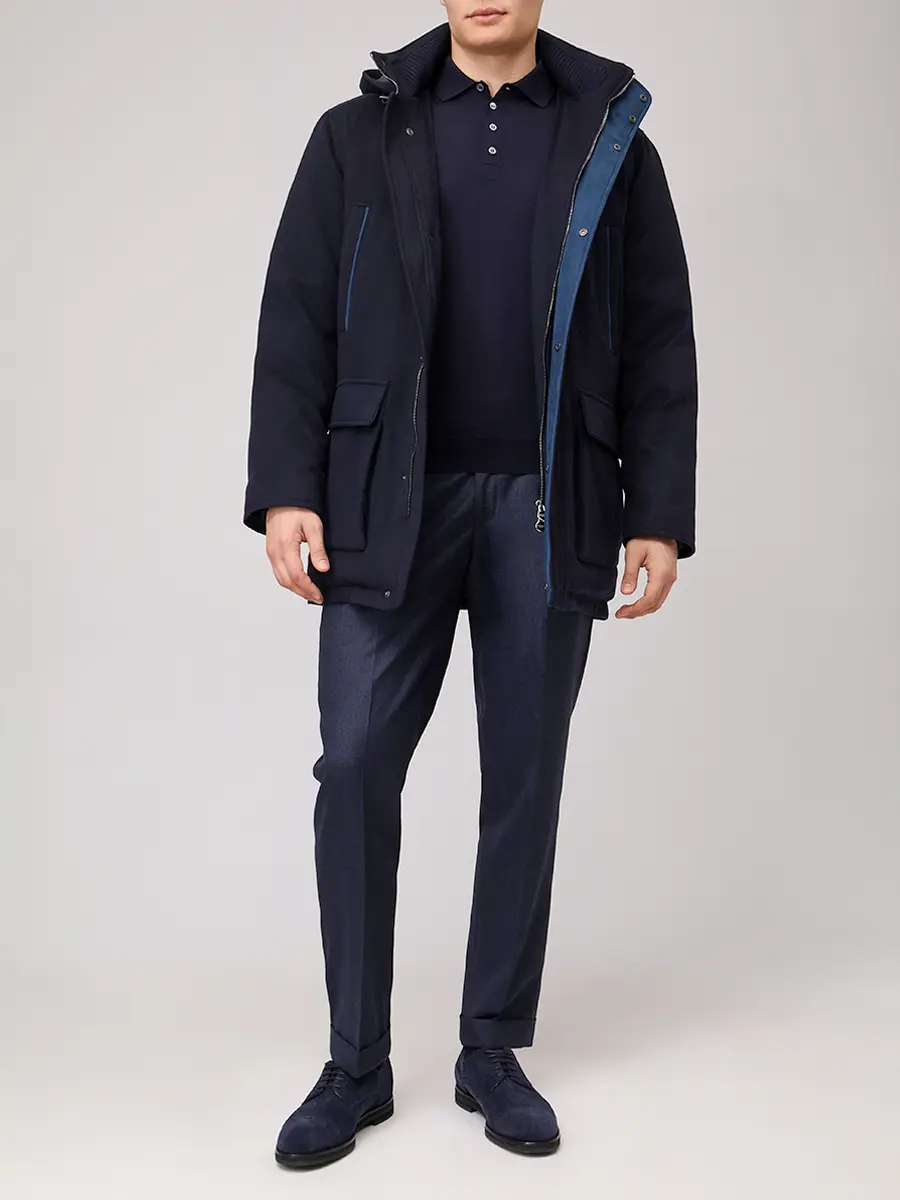 

Поло из шерсти и шелка, Синий, BU 7000/25250/1539043503/0598 Темно-