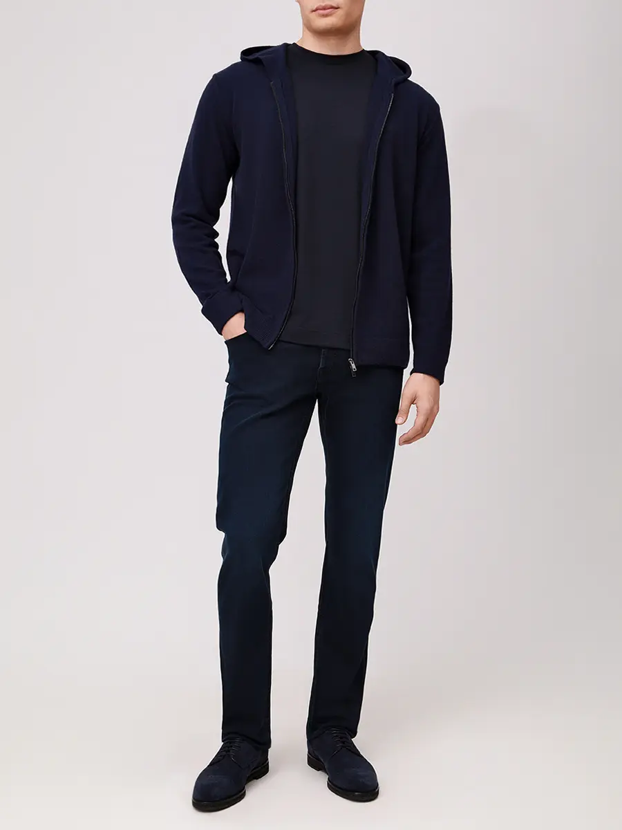 Кардиган шерстяной DANIELE FIESOLI 0035/Z/23 NOTTE Темно- Синий  Фото 2