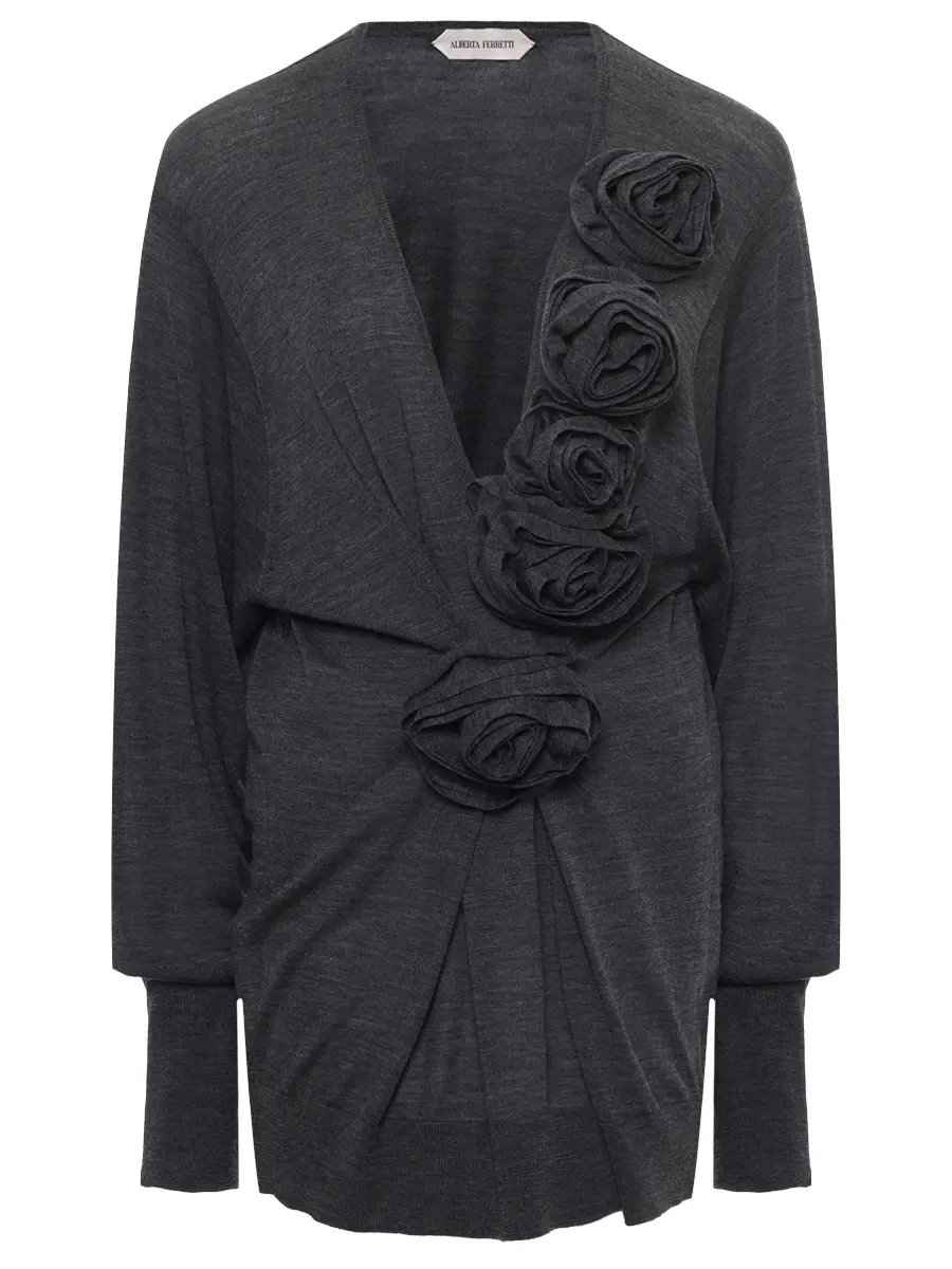 Пуловер шерстяной ALBERTA FERRETTI A093566030509 Серый 