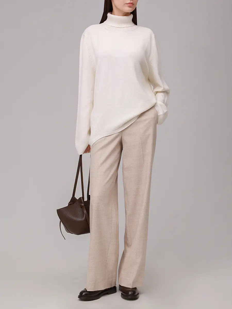 Брюки шерстяные LORENA ANTONIAZZI I2546PA01H_5026 163 Бежевый  Фото 2