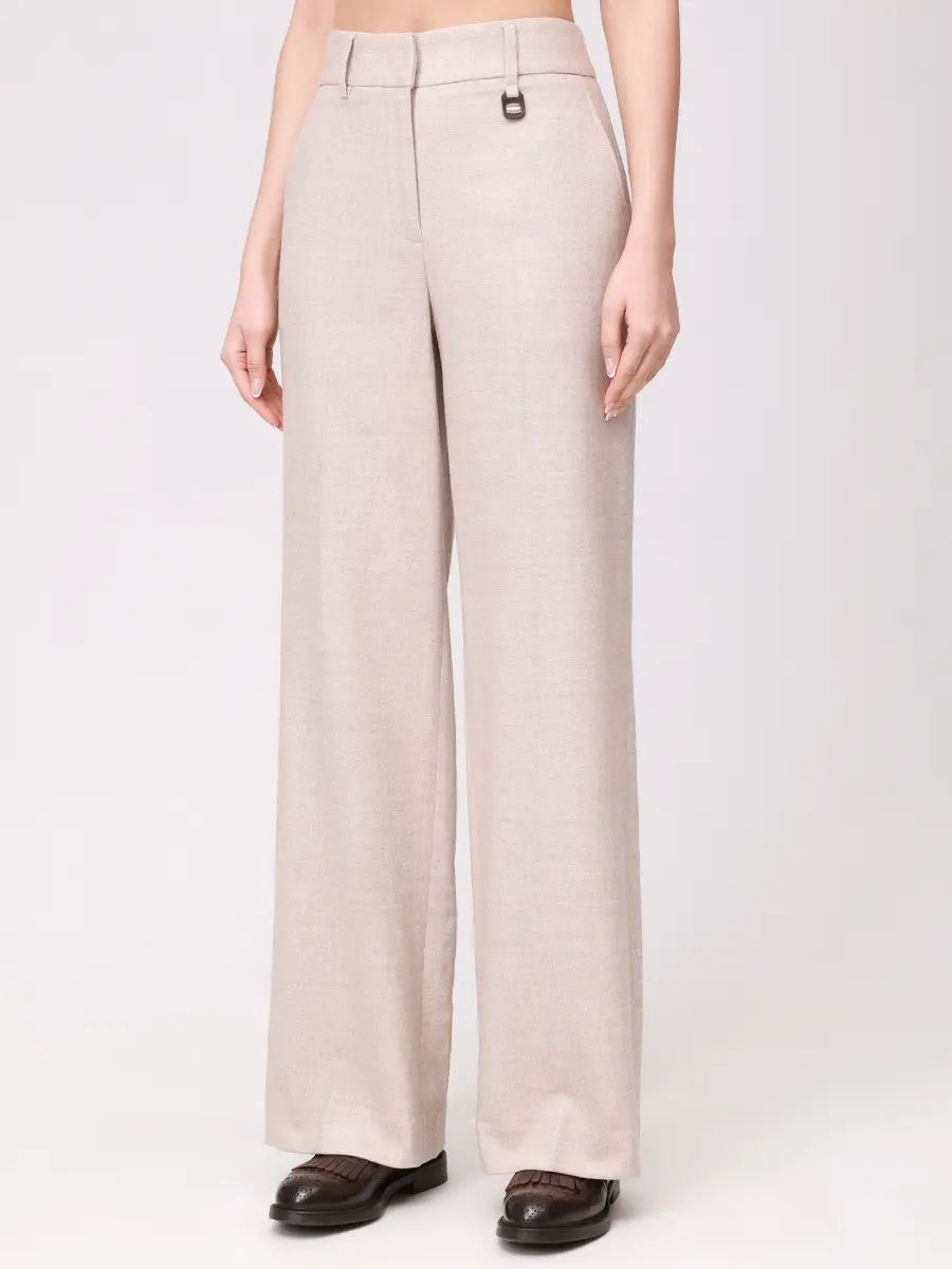 Брюки шерстяные LORENA ANTONIAZZI I2546PA01H_5026 163 Бежевый  Фото 4