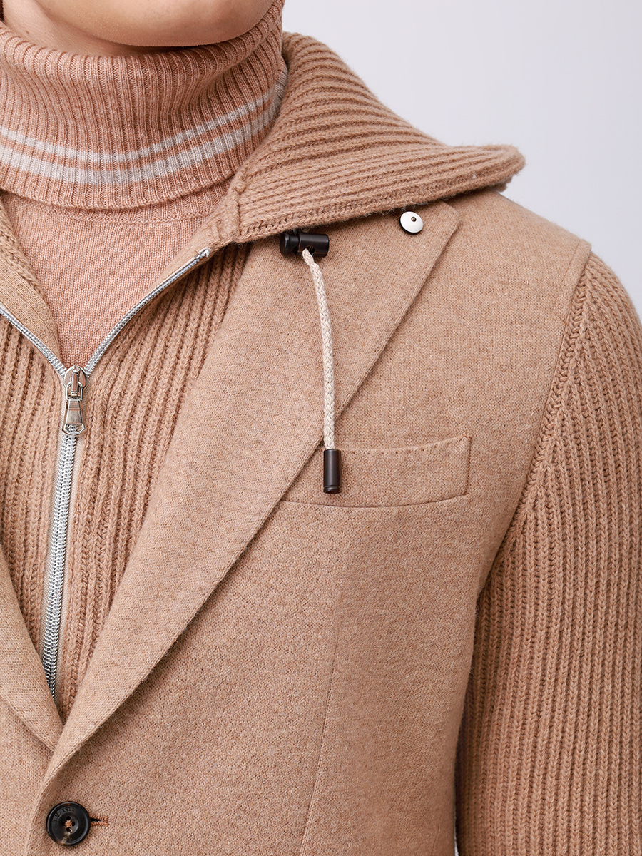 

Пиджак комбинированный, Коричневый, 55701/4/2826