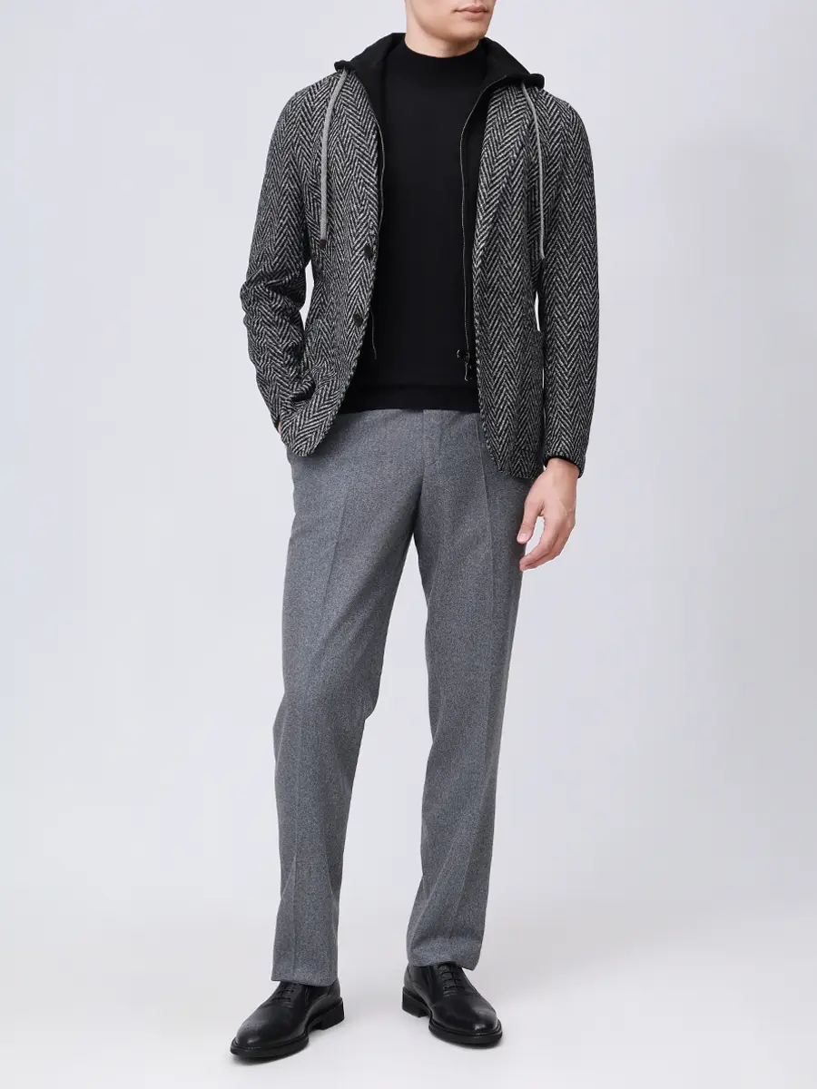 Брюки шерстяные HILTL 42053/14/PIACENZA Серый  Фото 2