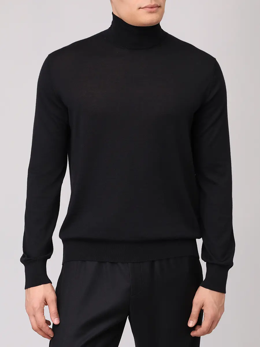 Водолазка из шерсти и кашемира AGNONA K210U28U-0V1809U-K09 Черный  Фото 4