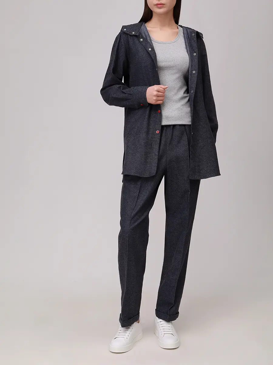 Брюки из кашемира и хлопка KITON D37102K0128A02001 Синий  Фото 2